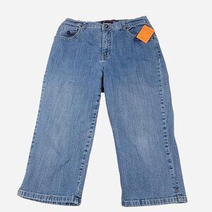 Gloria Vanderbilt Blue Capri Jeans 10 | Straight Leg Spandex Flaw